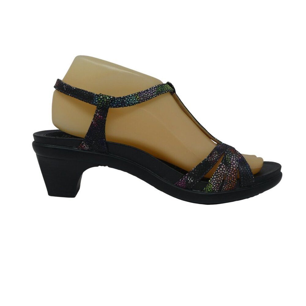 Abeo Georgie Multicolor Leather Open Toe Slingback Heels Sandals Womens 9 Narrow - Picture 5 of 13